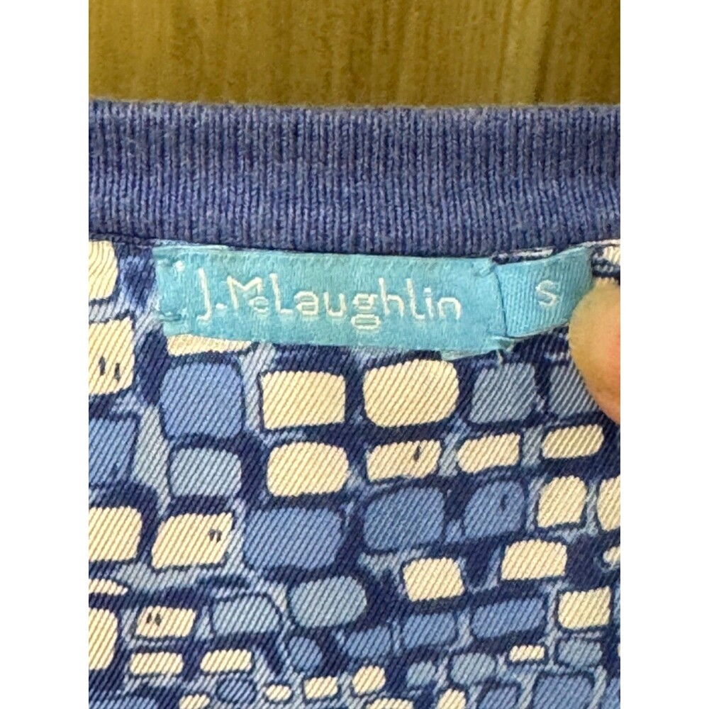 J.MCLAUGHLIN Sweater Womens S Button Up Cardigan Blouse Cotton Blend Blue - Picture 6 of 6